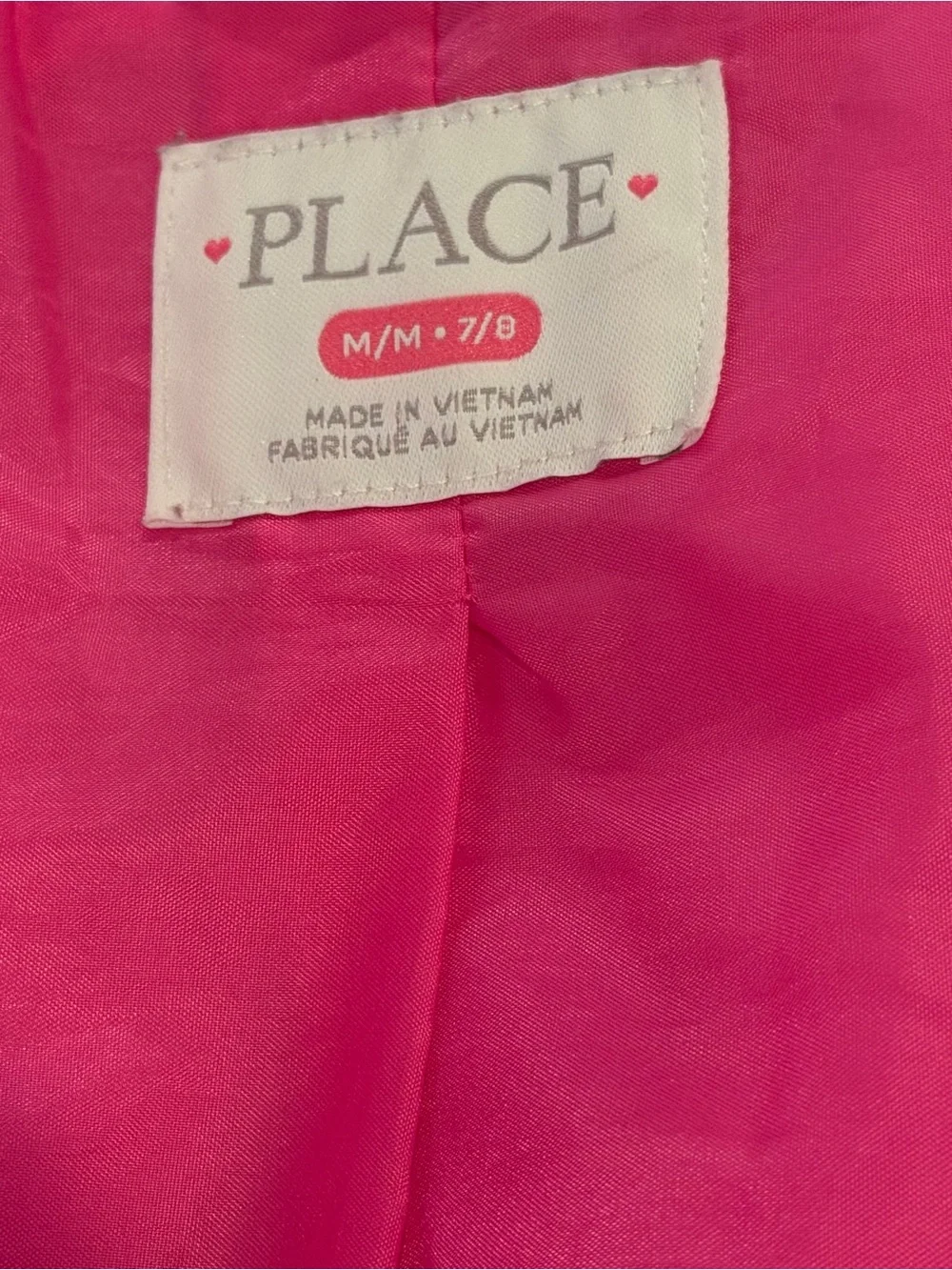 The Children’s Place Girls Medium Hot Pink Puffer Jacket Full Zip Coat